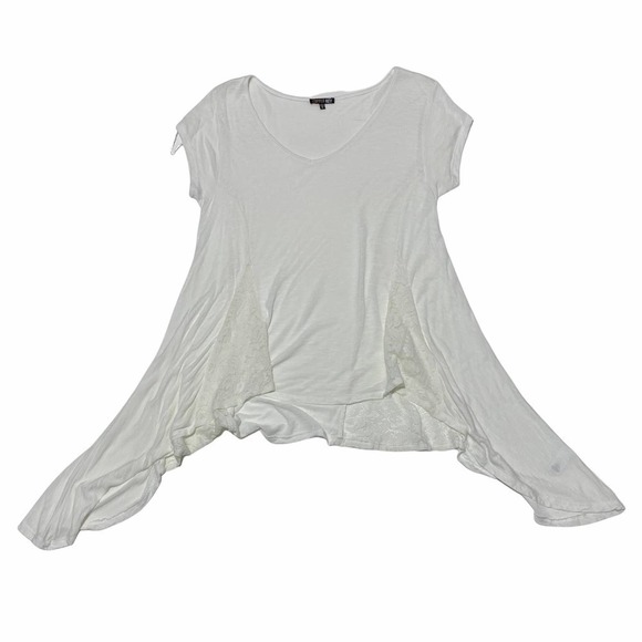 COPPER Key White Short Sleeve Sharkbite Blouse - Picture 5 of 11